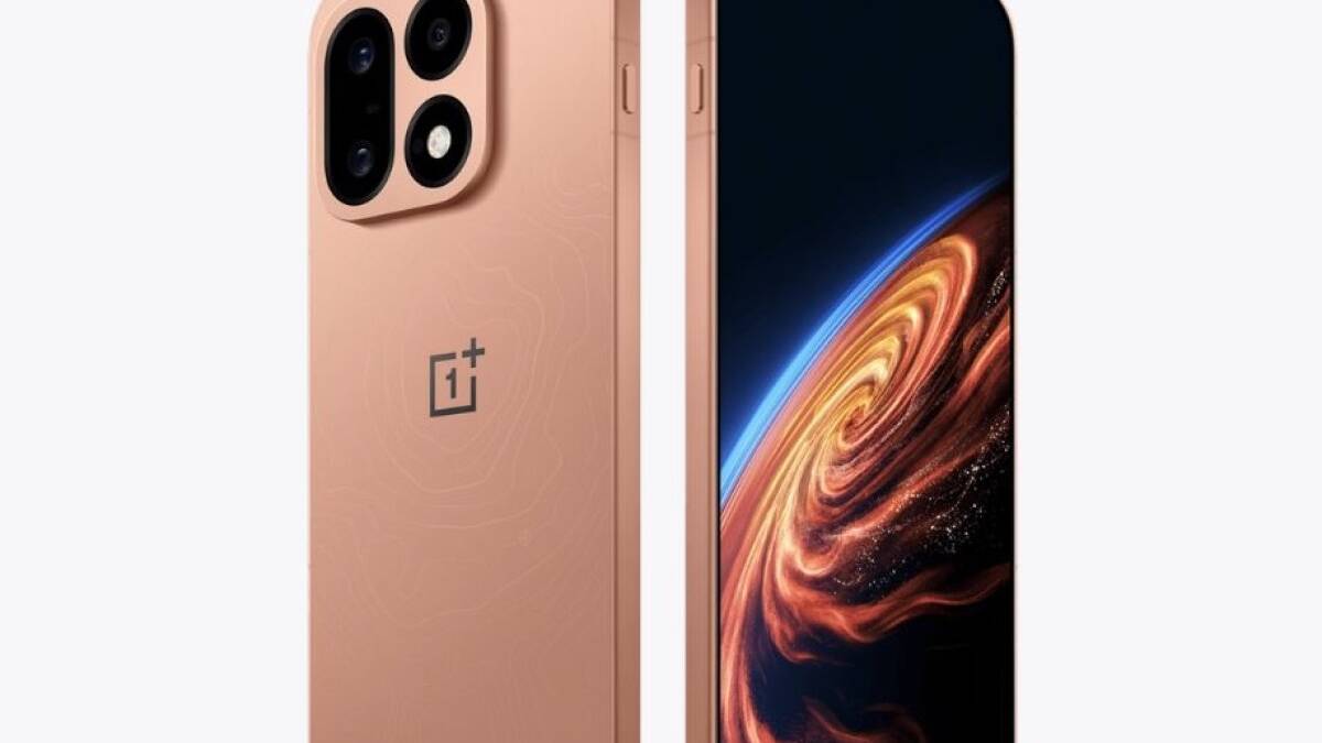 Розовый смартфон OnePlus 16 с тремя камерами