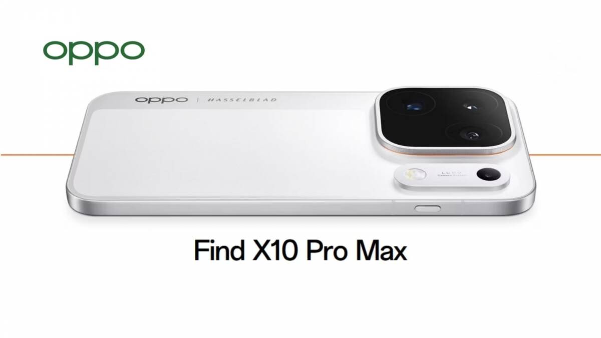 Серебристый смартфон Oppo Find X10 Pro Max с большим сенсорным экраном и тройной камерой на задней панели