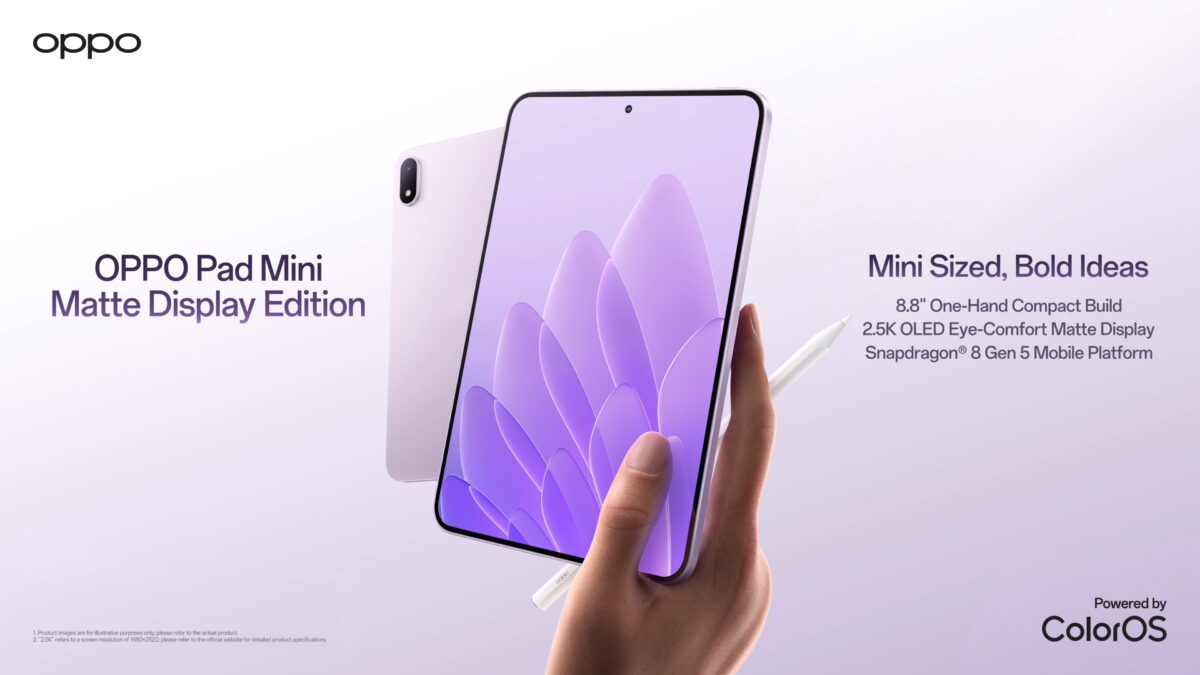 Oppo представила компактный планшет Pad Mini с матовым OLED-экраном за ₹94 999