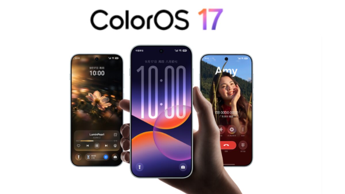 Три мобильных телефона с интерфейсами ColorOS 17