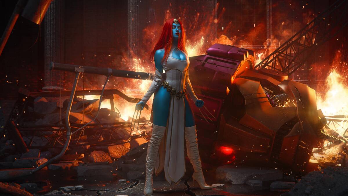 Россиянка показала откровенный косплей Мистик из Marvel 23 Косплей Мистик из Marvel в разрушенном городе
