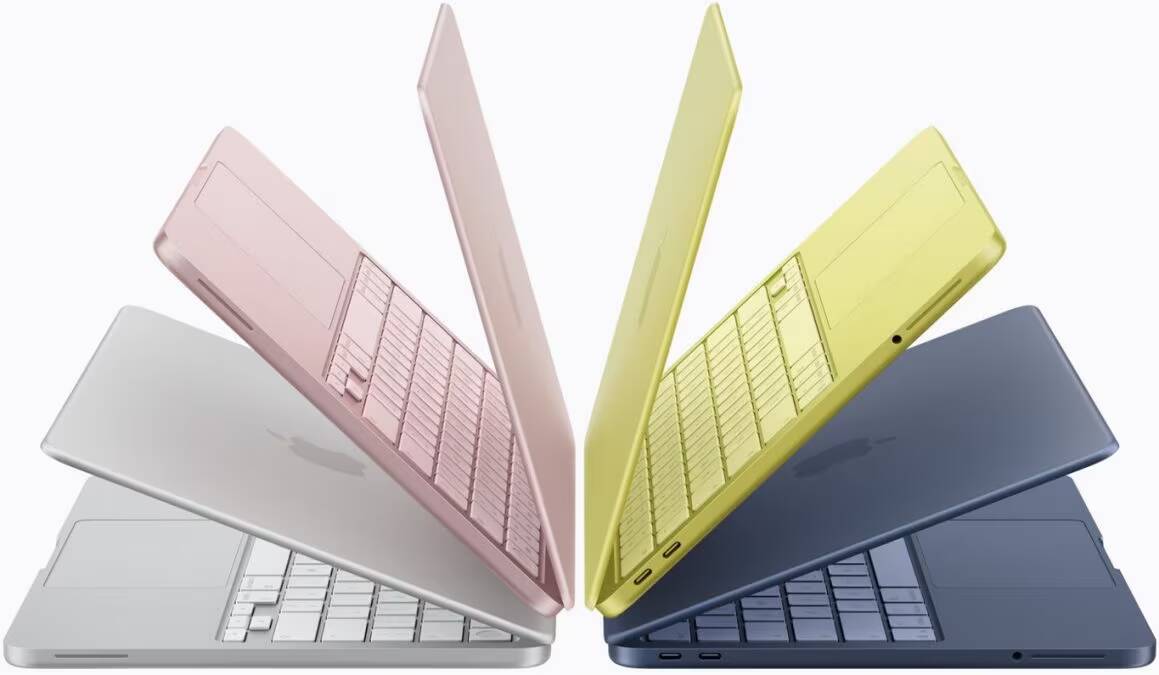 Поставки Mac упали на 11%, но Apple увеличила долю рынка ПК 1 Линейка MacBook Air разных цветов. Показаны ноутбуки от Apple