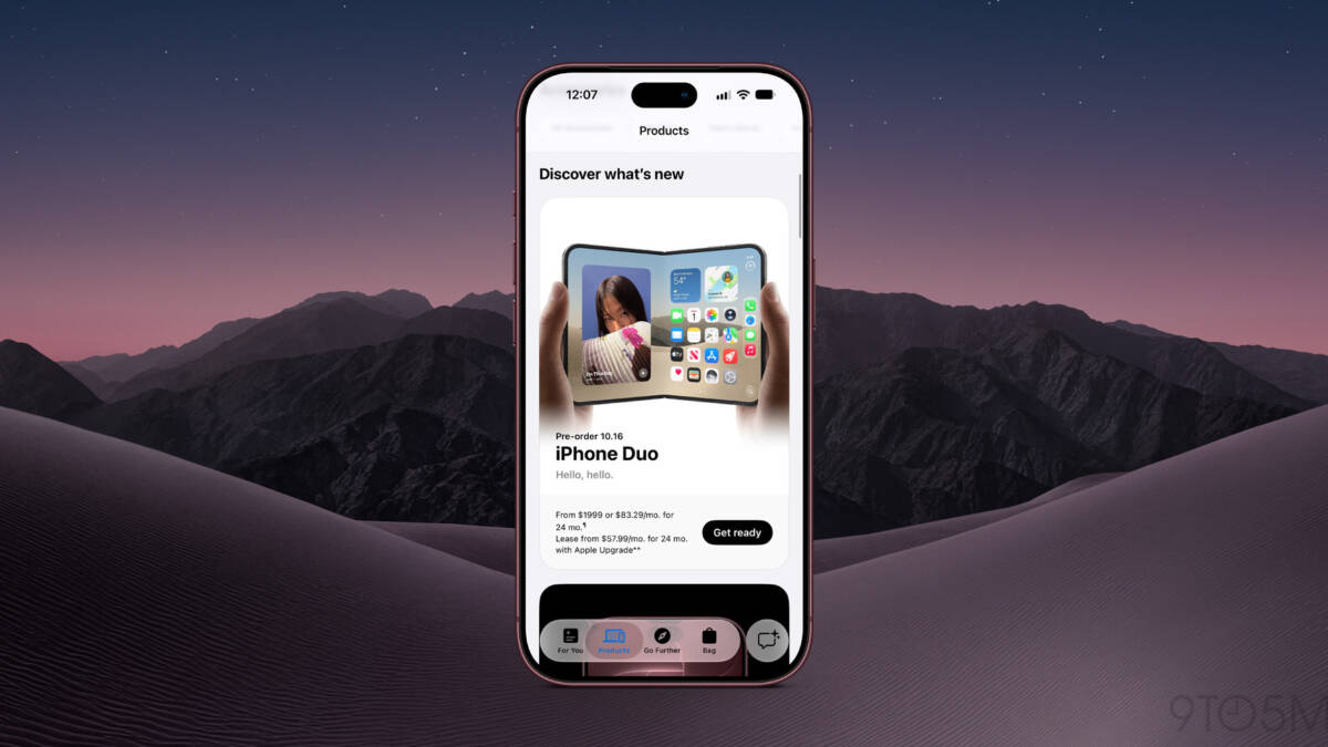 экран iPhone Duo с приложениями и кнопками навигации