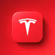 Приложение Tesla разделило экран iPad на 2 колонки 3 Иконка приложения Tesla на красном фоне