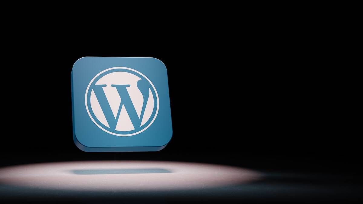 Логотип WordPress на черном фоне иконка сайта