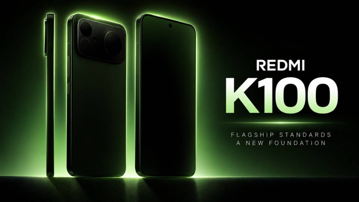 Зеленый Redmi K100 с двумя задними камерами