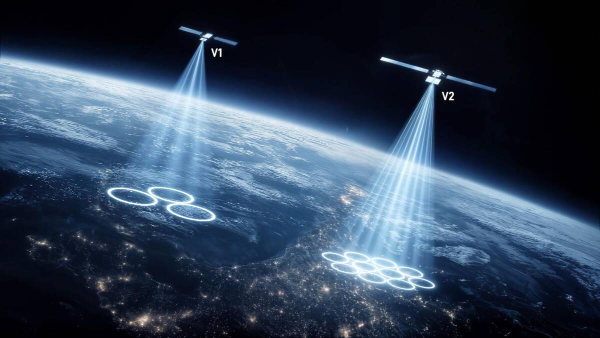 Спутники Starlink и земная поверхность с городами