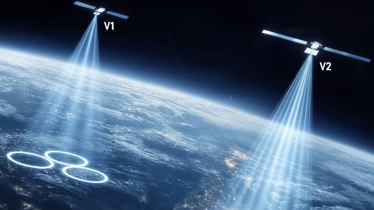 Спутники Starlink Mobile в космосе с солнечными панелями
