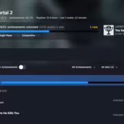 Страница профиля Steam для Portal 2 с достижениями