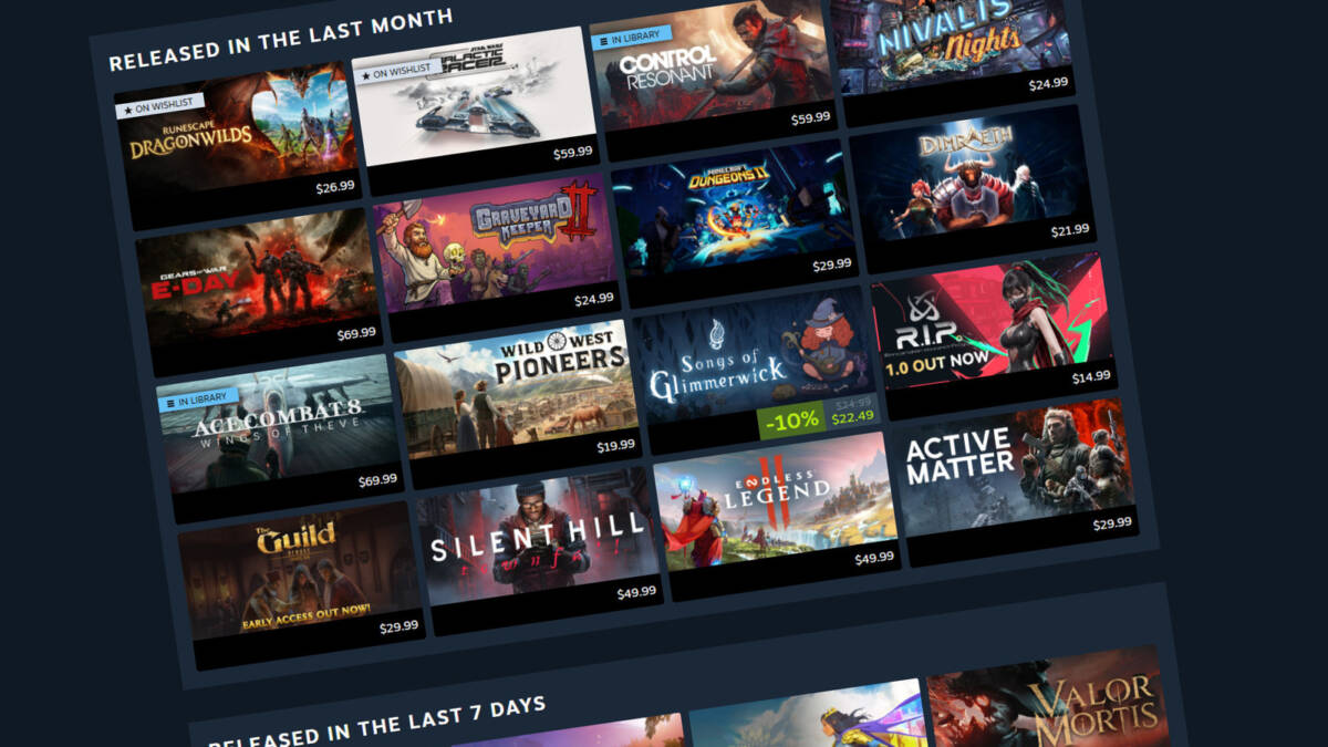 Steam запустила персональный календарь игровых релизов
