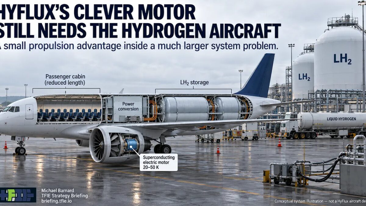 Сверхпроводящий авиамотор HyFlux обещает 20 кВт/кг, но водородная авиация под вопросом