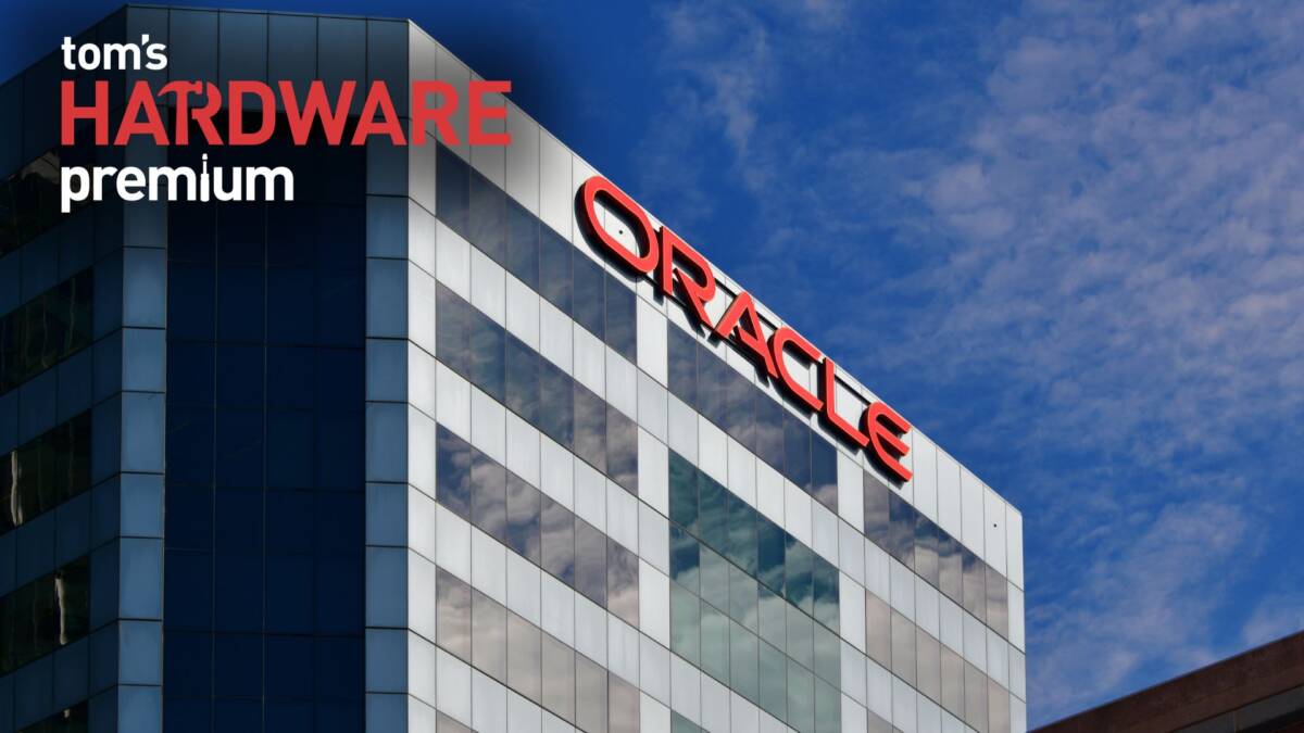 Высотное здание с логотипом Oracle Tencent ИИ-чипы