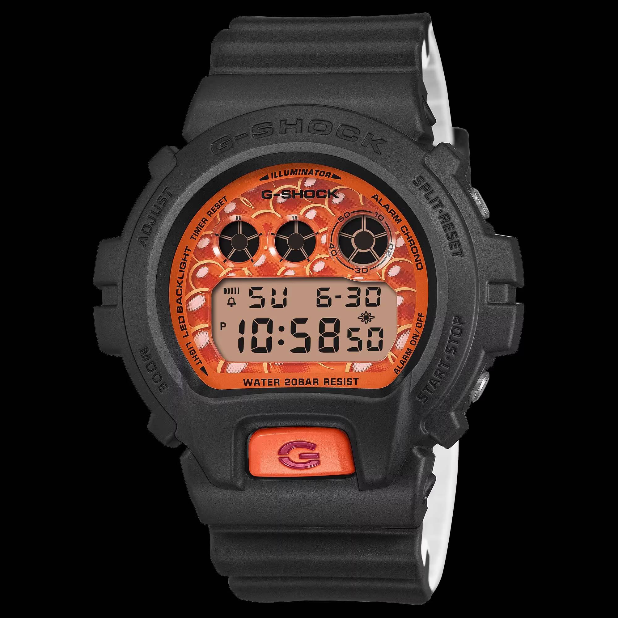 Модель G-Shock с оранжевым циферблатом и черным корпусом