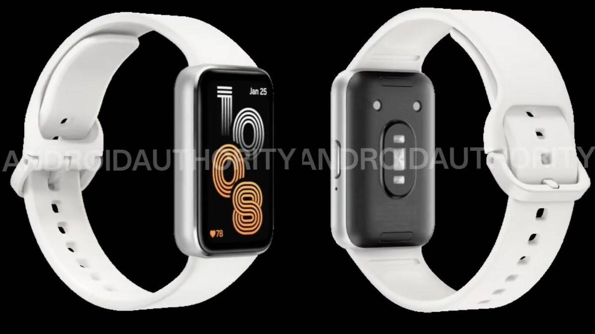 новый дизайн браслета Galaxy Fit4 сбоку и сзади
