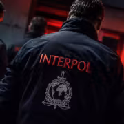 Полицейские в форме INTERPOL на собрании