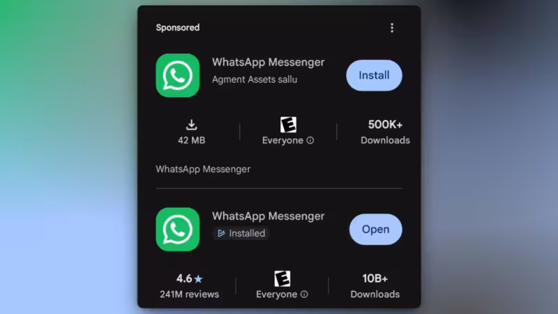 Поддельный WhatsApp с 500 тысячами скачиваний в Google Play