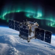 Космический спутник МИФИ с солнечными панелями и антенной