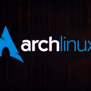Логотип Arch Linux с синим символом и названием