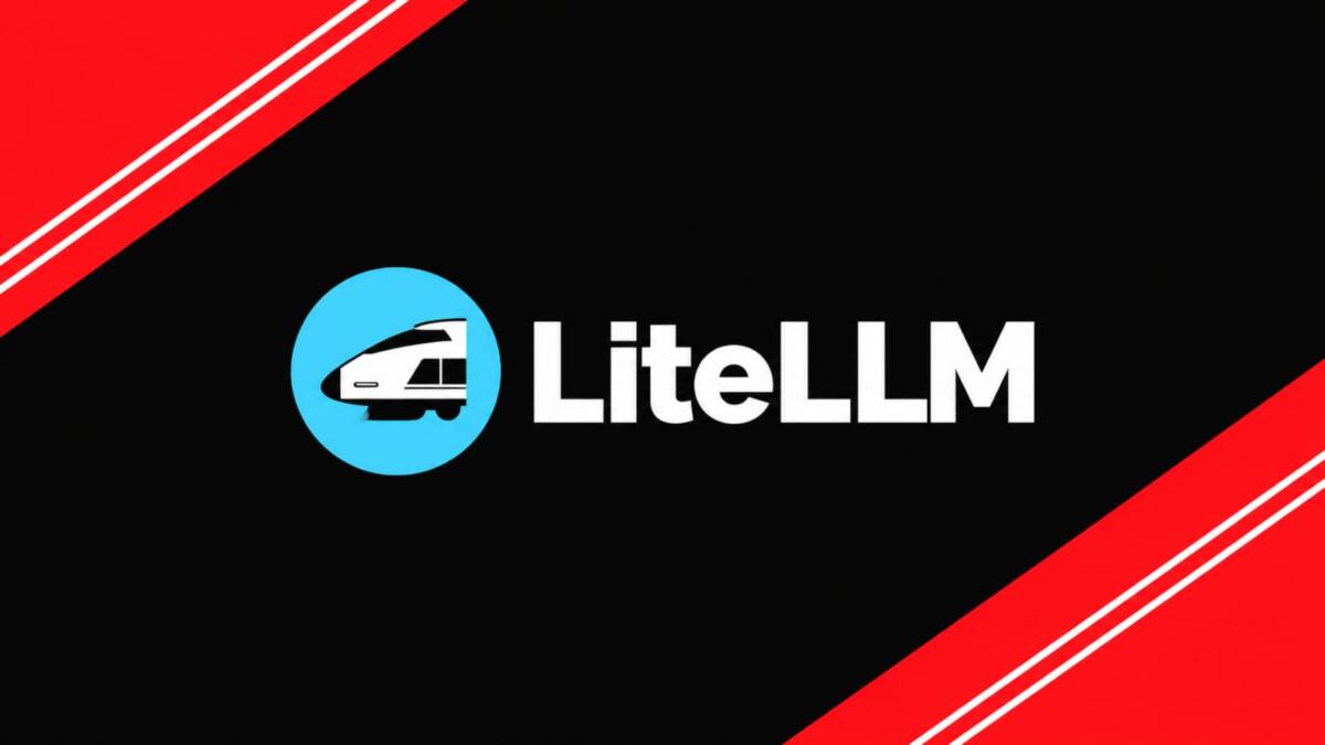 Логотип LiteLLM с черным фоном и синим кружком