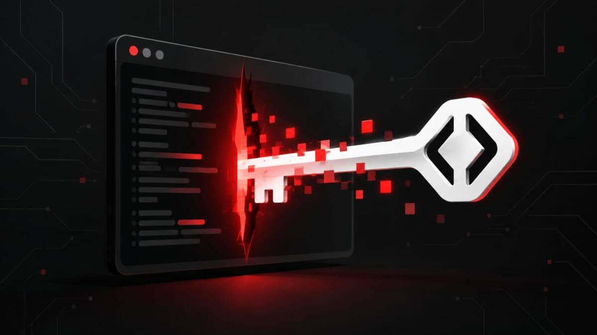 Компьютерный экран с графическим интерфейсом и клавишей интерфейса кода