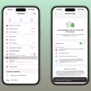 смартфон два экрана интерфейс настройки приватности чат