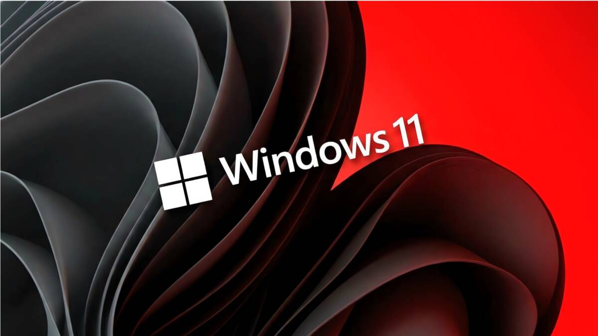 изображение логотипа Windows 11 на красном фоне