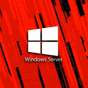 Обновлённый логотип Windows Server 2022 на красном фоне