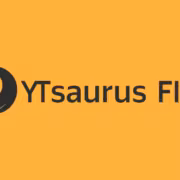 Логотип YTsaurus Flow на оранжевом фоне с изображением дракона